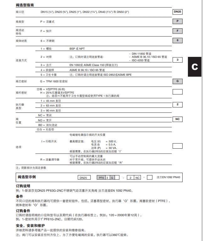 PF6氣動(dòng)活塞開(kāi)關(guān)角閥選型